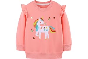 JinBei Flickor sweatshirt barn jumper pullover t-shirt söt långärmad toppar ledig tröja tunika bomull t-shirts småbarn ålder 2-7 år