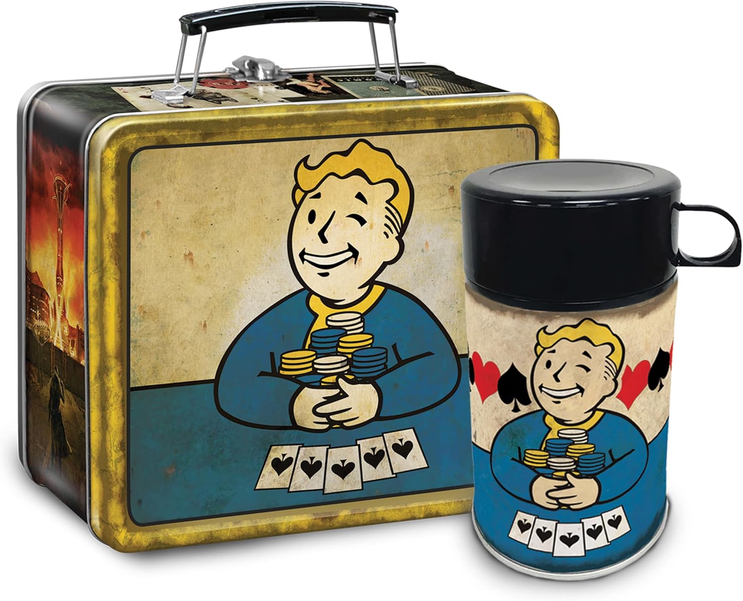 FanWraps Fallout Vault Boy New Vegas Lunchbox & Flask