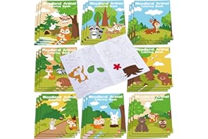FACCITO 24 Mini Libri da Colorare Assortiti Libro di Attività per Bambini Album da Disegno Artistico Fai da Te a Tema Unicorno Animali da Fattoria Pasqua Bibbia Regalo di Compleanno (Animali del Bosco)