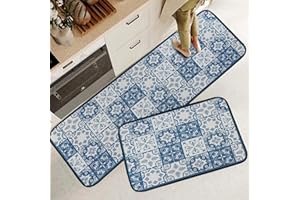 Fecialy Tappeti da cucina 2-pack, Vintage Mat antiscivolo durevole cucina Runner lavabile Corridor Runner anti-fatica per la cucina, bagno soggiorno corridoio tappeto, 40x60 + 40x120cm