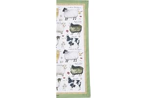 Samuel Lamont Sheep Breeds Cotton Tea Towel, Green
