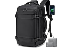 BAGROUPS Plecak Bagażu Podręcznego 40x20x25 do Ryanair 20L Mały Plecak Podróżny Wodoodporny Plecaks na Laptopa 14-calowy z Gniazdem USB Samolot Plecaks Szkolny dla Mężczyzn Kobiet Biznes Praca Czarny