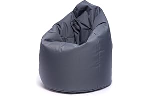 Ecopuf - Poltrona pouf Sako - Pouf per la cameretta dei bambini - Borsa in tessuto robusto - Sedia da salotto - Arredamento - Poltrona XL - 85x135cm - Grigio Nc16