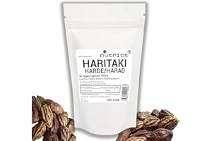 Nutrics® 750mg (per Capsule) HARITAKI Harad Harde Hareer Pure 90 Vegan Capsules (1 Month Supply) - Terminalia Chebula - Vegan Vegetarian - Free from fillers, Binders & Bulking Agents