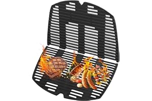 VELPAX Cast iron grill grate, suitable for Weber Q300, Q320, Q3000, Q3200, Q100, 57060001, 586002, 404341, 63.5x45.2cm Cast iron grill grate spare parts, 2 pieces