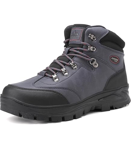 Boojoy, stivali invernali da neve invernali per uomo e donna, fodera in pelliccia impermeabile, slip on outdoor, caldi, Nero , 38 EU