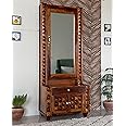 Wood Vestal Sheesham Wood Dressing Table - Diamond Designed | Wooden Dressing Table | Sheesham Wood | Bedroom Furniture, Brown