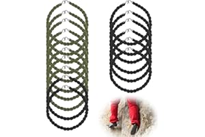 FOGBUSH Trousers Twists, 16Pcs Twistys Twisters Army Twists Twisties Trouser Twists Military Army Trouser Twister for Trousers Ankle Bands Boot Straps for Navy Army Air Force Outdoor Activity - Black/Green