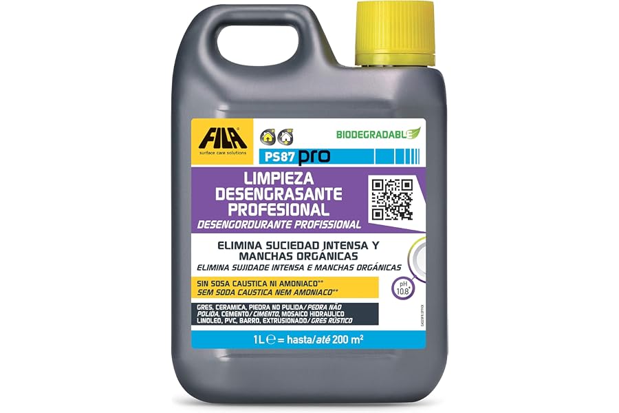PS87 Pro, Detergente, Desengrasante y Decapante para Limpieza Profesional de pavimentos, Quitamanchas para Gres, Cemento, Pie