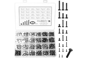 YWCHOSHE 900 Laptop Schrauben Set - M1.4 M1.7 M2 M2.5 M3 Phillips Rundkopf Universal für Computer, PC Reparatur, Festplatte SSD - Schwarz
