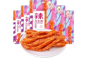 Mkostlich Collations épicées, 5 Paquets Latiao Sucrés et épicés, Collations épicées Chinoises, Bandes Chaudes Classiques de Bureau, Collation Décontractée (5)