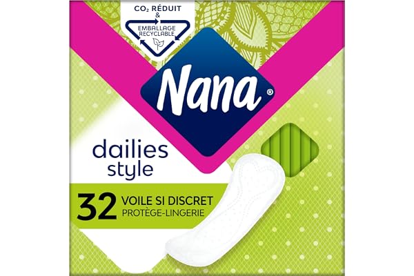 Nana Dailies Style Protège-Lingerie Voile Si Discret - Protège-Slip Ultra Fin et Respirant pour Tous Types de Lingerie - 32 Protège-Slips en Pochette Individuelle