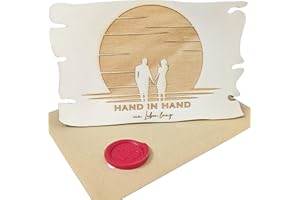 Woodland Mail Holz Grußkarte Hand in Hand ein Leben lang Hochzeitskarte Karte zur Hochzeit (Hochzeit)
