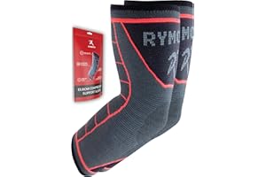 RYMORA Elbow Support Arm Compression Sleeves Elbow Braces for Men and Women - Supports for Tennis Elbow, Golfers Elbow, Tendonitis, Joint Pain Relief, Arthritis (Pair) (Medium) [M]