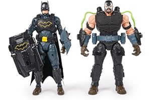 Spin Master DC Comics, Batman Adventures Battle Pack, Bane and Batman Action Figures, 14 akcesoriów zbrojeniowych, 12-calowe Super Hero Kids Toy for Boys & Girls