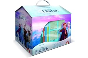Multiprint Casetta 7 Timbri per Bambini Disney Frozen 2, 100% Made in Italy, Set Timbrini Bimbi Personalizzati, in Legno e Gomma Naturale, Inchiostro Lavabile Atossico, Idea Regalo, Art.09981