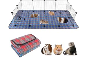 Mfsdai Meerschweinchenkäfig mit Zwei Leicht zu Reinigenden Pads,0,74 m² Meerschweinchen Laufstall mit C&C Käfigauskleidung,Geeignet für Kaninchen Frettchen Igel 12 Käfigplatten