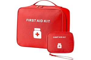 Mecctuck 2 torby na lekarstwa, duża pojemność, wodoszczelne, pierwszej pomocy, przenośne, do biura, domu, w podróży (czerwone)