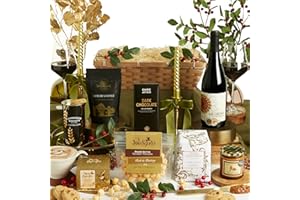 Gold Standard Gourmet Food & Red Wine Hamper – Christmas Hamper for Couples, Friends & Family with Panettone, Artisan Coffee & Luxury Truffles – Clearwater Hampers & Gourmet Gifts