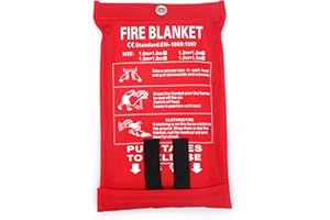 Toneeko - Manta antifuego de Fibra de Vidrio para Supervivencia, protección contra Incendios y Aislamiento térmico, diseñada para Cocina, Chimenea, Barbacoa, Coche, Acampada (2 x 2 m)