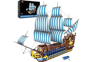 JMBricklayer Set di costruzione di navi pirata per adulti 40109, blocchi di costruzione di navi a vela blu, giocattoli regali per adolescenti adulti, set di costruzione per costruire