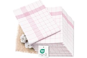 ZOLLNER Juego de 12 paños de Cocina, Lino y algodón, 60x80 cm, Rojos