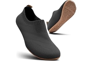 Sosenfer Herren Hausschuhe, Damen Barfußschuhe, rutschfeste Slip-Ons, flache Barfusshausschuhe, kuschelige Pantoffeln für Zuhause, geschlossen, Unisex