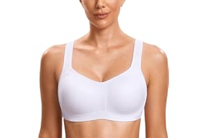 SYROKAN Regulowane Ramiączka Z Mocnymi Fiszbinami Dla Kobiet Wysokie Wsparcie Plus Rozmiar Wyściełany Biustonosz Sportowy O Pełnej Sylwetce