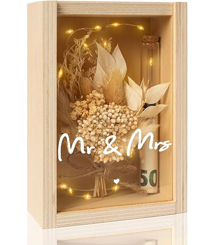 Hochzeits-Geldgeschenk-Box Mit Trockenblumen - Kraftpapier, Hanfseil & Karte Fürs Brautpaar