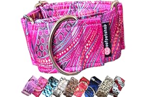 Woofpetshop® Collier Martingale, Collier pour chien petit, moyen, grand, collier pour chien idéal lévrier et podenco (4 cm - Taille L (44-58 cm), Justice Fux)