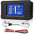 NALACAL DC 9 in 1 Battery Monitor Meter with Shunt, 0-200V 0-100A LCD Display Digital Current Voltage Power Energy Meter, Easy Installation Multimeter Voltmeter Ammeter for Cars RV Solar System