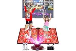 Acelufly Tapete de Baile de Franela para TV con cámara HD, Alfombra de Baile Doble con Controlador inalámbrico, Tapete de Baile Antideslizante para niños, Adultos, niñas y niños (Rojo)
