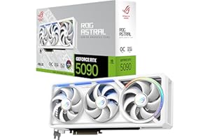 ASUS ROG Astral GeForce RTX 5090 White OC Edition, Tarjeta gráfica Gaming, PCIe 5.0, 32GB GDDR7, HDMI/DP 2.1, 3.8 Ranuras, 4 Ventiladores Axial-Tech, Almohadilla térmica de Cambio de Fase