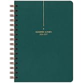 Matt Notebook 2026-2027 A5 Keten Akademik Ajanda Spiralli 15x21 cm - 17 Aylık Koyu Yeşil