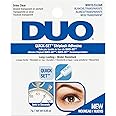 DUO Quick-Set Striplash Adhesive | Strong Eyelash Glue with Lightweight Formula | Professional Lash Glue for Eyelash Extensions, Cluster Lashes, & Individual Eyelashes | White/Clear, 0.25 Ounces