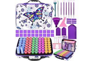 Purpledi Diamond Painting Accessoires Boite de Rangement, Boite de Rangement Diamond Painting, 70 Emplacements Boîte Diamond Painting Rangement avec Outils, Diamant Broderie Box,pour DIY Craft