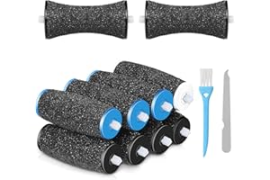 Jorest 10 Stück Ersatzrollen Kompatibel mit Scholl Velvet Smooth, 2 Formen und 3 Arten von Rauheit, Nachfüllungen für Elektrische Fußfeile, Rollen für Pediküre, Hornhautentferner