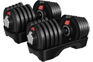 Yaheetech Space-Saving Adjustable Dumbbell Set - 12.5KG/18KG/24KG/40KG Weights with Safety Locking Mechanism, Home Gym Strength Training Equipment for Full Bodybuilding