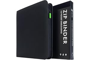 Vault X 12 Pocket Trading Card Zip Binder, 480 cards, Premium Exo-Tec Album Material, 20 Side-Loading Pages, Folder for Collectible Card Games, Sports, TCG (Black)