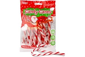 SWEET BUDDIES Becky's Candy Canes Bâtons de sucre d'orge - Paquet de 10 rouges et blancs, 13 cm - Décoration de Noël, décoration du sapin, friandises pour les assiettes de Noël & la période de l'Avent