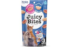 INABA Juicy Bites Ricco di pollo e tonno per gatti | 98% pollo, 29% proteine | Grin Free, No Sugar, No By-Products, 33,9 g Premium Cat Treats dal Giappone