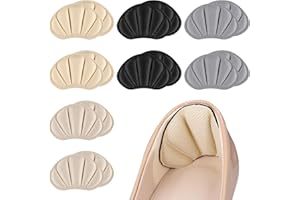 JIZZU 8 Paar Fersenkissen Schuhe Pads für Schuhe zu groß Selbstklebende Fußkissen Pads für Damen Herren Dicke Schuheinlagen Zurück Einlegesohlen Anti Blasen Schuheinlagen Fersenschutz (mehrfarbig)