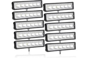 AUXTINGS 10 Pièces 15cm Phare de Travail LED 18W Projecteur Led Voiture 12V 24V Etanche IP67 Spot Feux Antibrouillard 1800lm Feux de Travail pour Voiture Camion Tracteur SUV Bateau