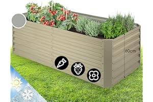 Blumfeldt Jardinière sur Pieds, Espace Potager sur Pied Jardinage Extérieur, Bac Surelevé Exterieur Jardin et Balcon, Acier, 970L, 1,8 m