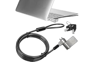 AboveTEK Laptop Lock, 3-in-1 Laptop Security Locks Cable - 2m Security to Desk - Durable Steel Laptop Locking Kit w/2 Keys, Universal Anti Theft Hardware for Desktop Protection