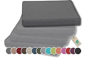 ‎GUTEKISSEN Gutekissen® Stuhlkissen Polsterauflage Auflage für Stühle/Bänke für Haus und Garten Sitzauflage Gartenkissen Sitzkissen viele Farben FK5 (60x60, Anthrazit, 1)