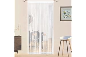 QiBoYuYe Beaded Door Curtain Fly Screen for Doors Window String Curtains Room Dividers Doorways Panel Living Bedroom Closet Drapes (white, 200x200cm)