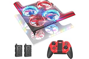LEAPRCSTORE B2 Form Drone for Kids, RC Airplane with Red & Blue Lights, Altitude Hold, 3D Flip, Headless Mode, Propellers Full Protect and 2 Modular Batteries, Indoor RC Plane Toys Gifts for Boys and Girls