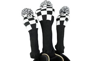 Hauni Stripes Knitted Golf Club Head Covers 3 Piece Set 1 3 5 Driver and Fairway HeadCovers Fits 460cc Drivers…