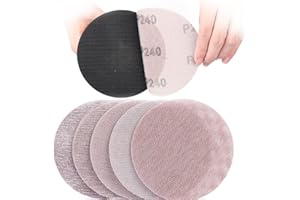 Sruhrak 50 pezzi di carta abrasiva, 125mm rete abrasiva 80/120/180/240/400 grana dischi abrasivi per levigatrici a secco levigatrici orbitali casuali
